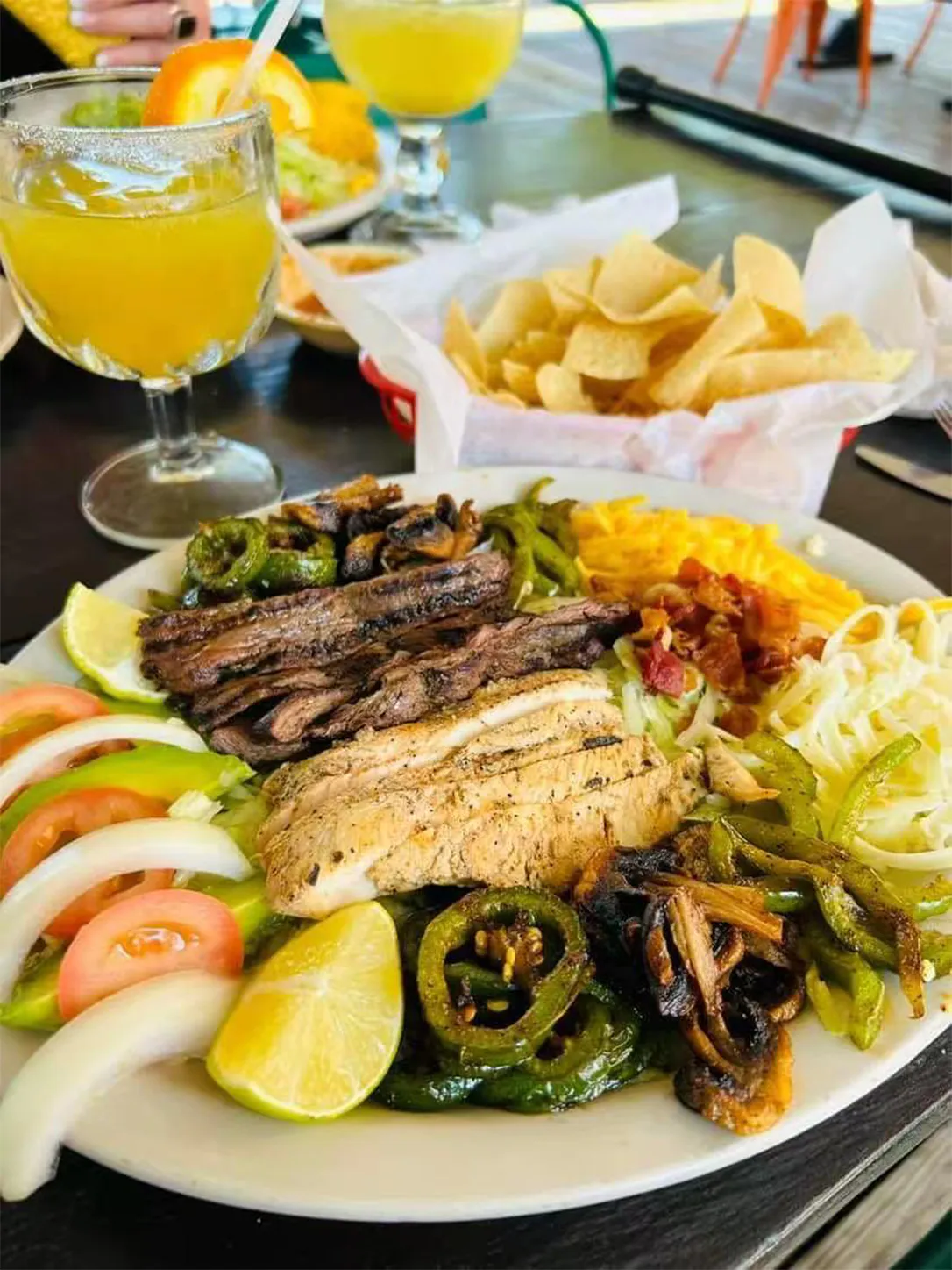 Mixed Fajita Platter at El Charro T Mexican Restaurant, Mexican-style Restaurant in Brenham
